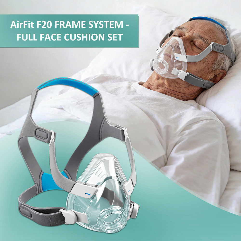Salorie AirFit F20 - หน้ากากป้องกันพร้อมแผ่นซิลิโคนสำหรับจมูกและที่คาดผม ชิ้นส่วนทดแทนของกรอบ