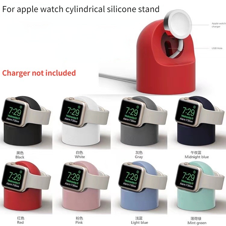 1PC แท่นชาร์จซิลิโคนสําหรับ Apple watch Ultra 2 49 มม.Series 9 45 มม.41 มม.42 มม.38 มม.สําหรับ Samsung 40 มม.44 มม.5 Pro 45 มม.ชาร์จขาตั้งที่นั่งคลาสสิก 46 มม.42 มม.