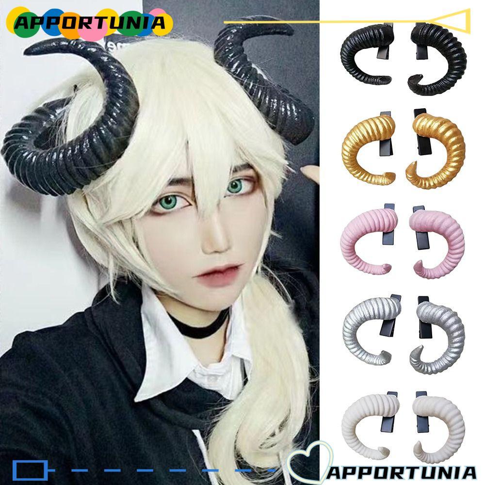 APPORTUNIA แถบคาดศีรษะลายเขาปีศาจ สไตล์ Dark Lolita เหมาะสำหรับฮัลโลวีน พาร์ตี้ และคอสเพลย์