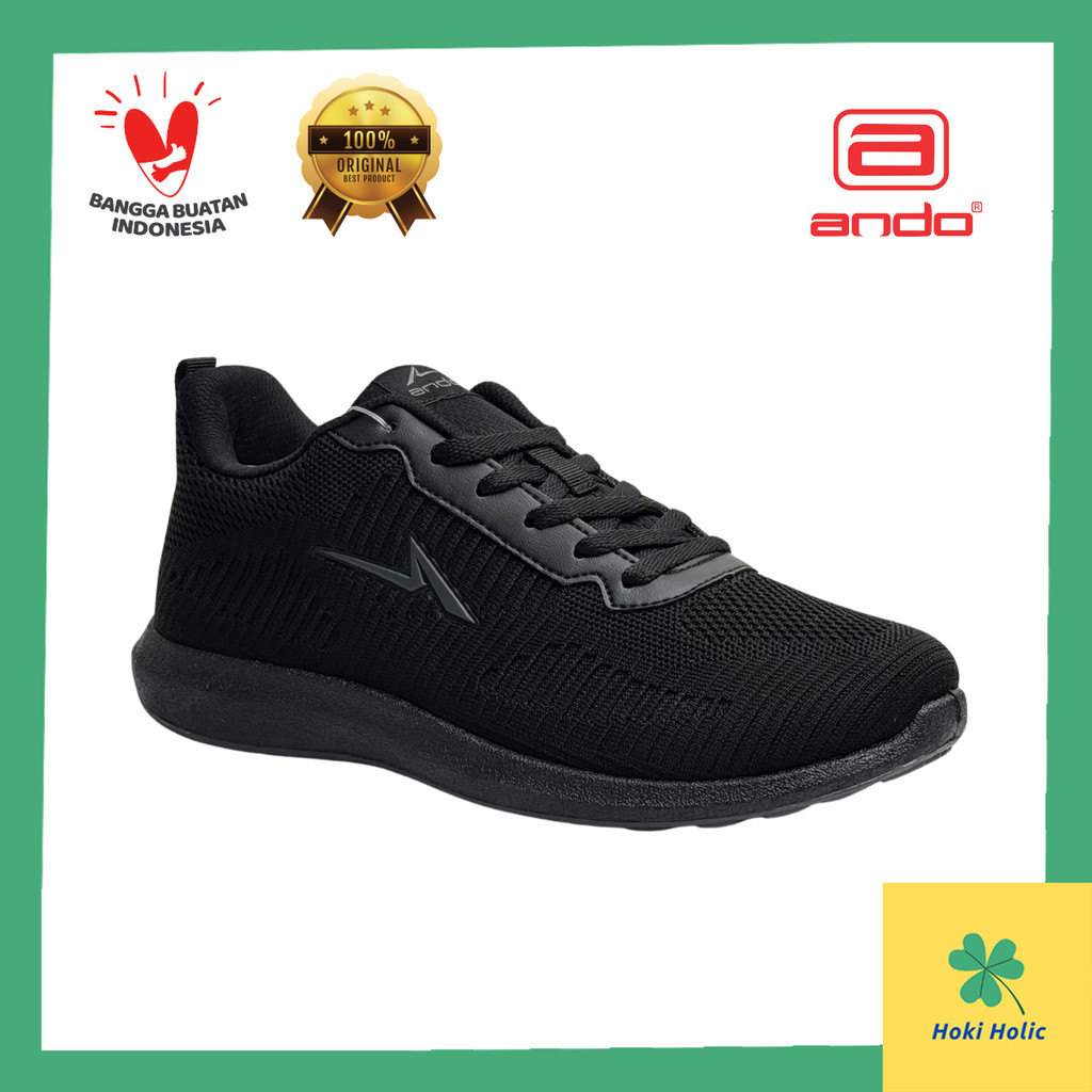 Ando Black White Black Original Ando School Shoes - Ando Fladez 39-43