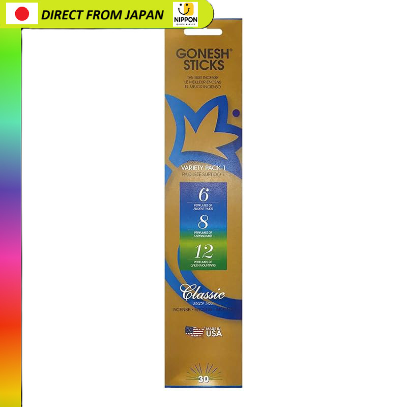 【From Japan】
GONESH Incense Sticks No 6 8 12 Ancient Times Spring Mist Green Mountain 30 Pieces Bamb