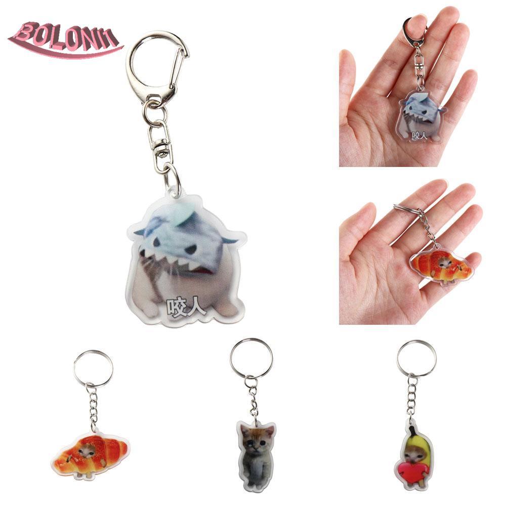 BO Happy Banana Cat พวงกุญแจ, Banana Cat กระเป๋าเป้สะพายหลัง Charm Banana Cat ห่วงโซ่โทรศัพท์มือถือ,