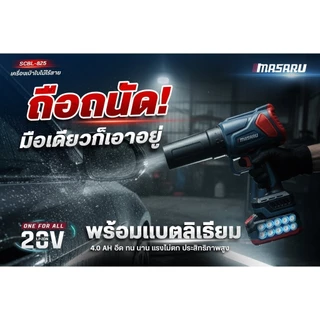 Masaru SCBL-825 เครื่องเป่าลมไร้สาย 20V ความเร็วรอบ 33,000 RPM แบตเตอรี่อัปเกรด PowerTURBO