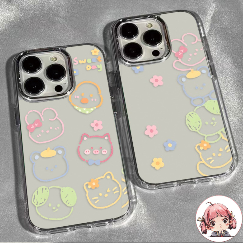 สต๊อกไทย เคสสำหรับไอโฟน13 แอนิมอลสดใส หวานๆ เคสมือถือแบบใส For iPhone17 16Pro 11 12 13PROMAX 14 15PLUS XS XR 7/8/SE2/3
