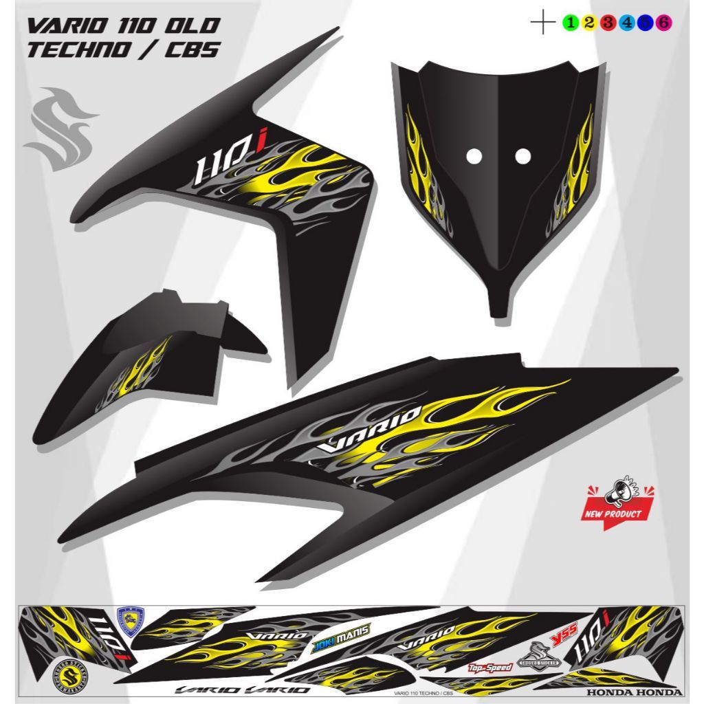 สติ๊กเกอร์ LIST VARIATION STICKER POLET VARIO TECHNO OLD 110 LIST