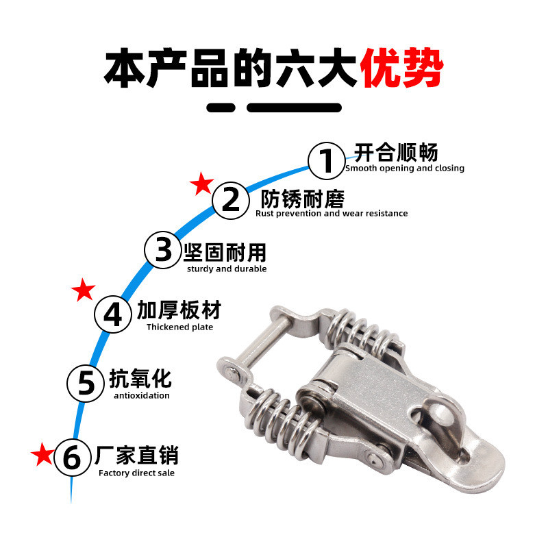 AW Anwang หัวเข็มขัดกุญแจฤดูใบไม้ผลิ Duckbill หัวเข็มขัดตะขอกล่องไม้ล็อคหัวเข็มขัด 109,109A ฤดูใบไม้