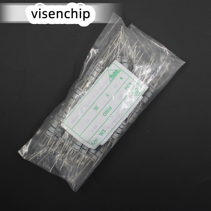 20 ชิ้น 1 วัตต์ 2 วัตต์ 3 วัตต์ 5 วัตต์ตัวต้านทานฟิล์มคาร์บอน 5% 1.6R 1.8R 2R 2.2R 2.4R 2.7R 3R 3.3R