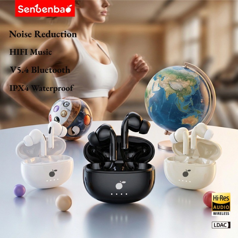 Senbenbao LP5 Tws หูฟังบลูทูธหูฟังไร้สายไฮไฟสเตอริโอกันน้ําอัจฉริยะตัดเสียงรบกวนมินิพร้อมไมโครโฟน