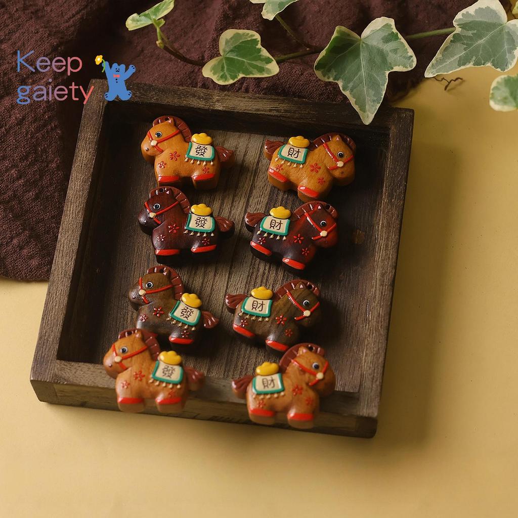 [Kpt-t] มาสคอตไม้พวงกุญแจม้าการ์ตูน Pony สายคล้องโทรศัพท์จี้ Bapa แขวนตกแต่งของขวัญปาร์ตี้ปีใหม่ [ให