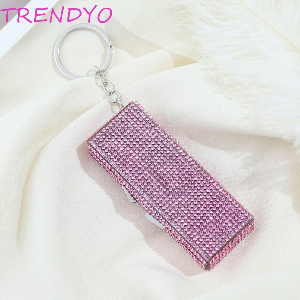 TRENDYO Travel Pill Organizer, พวงกุญแจ Blingbling Mini กล่องยาโลหะ, ของขวัญกันน้ําแบบพกพา 6 กริดกล่องเก็บยากลางแจ้ง