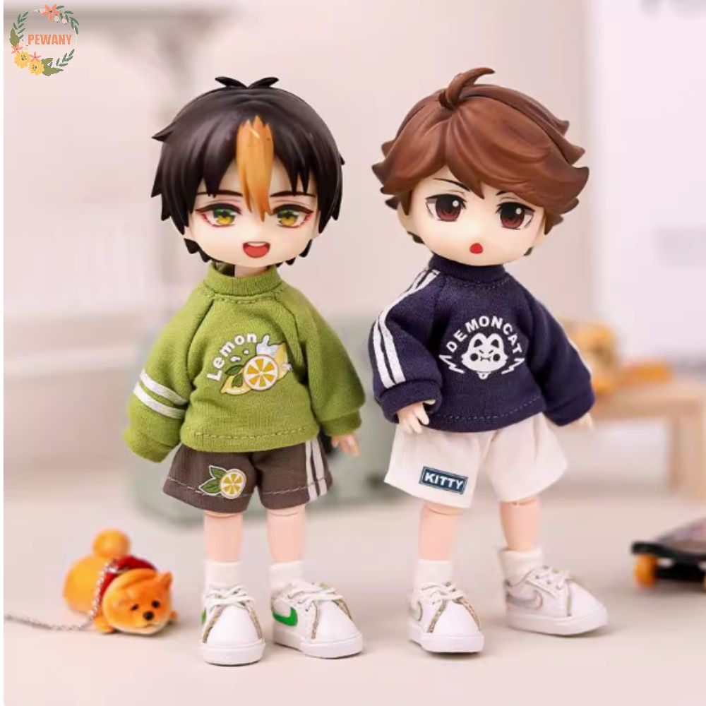 PEWANY OB11 เสื้อผ้า, ตกแต่งแต่งตัวตุ๊กตา Hoodie กางเกงขาสั้น, DIY ของเล่นชุดลําลองผ้า Play House Obitsu11 ชุด 1/12 Bjd