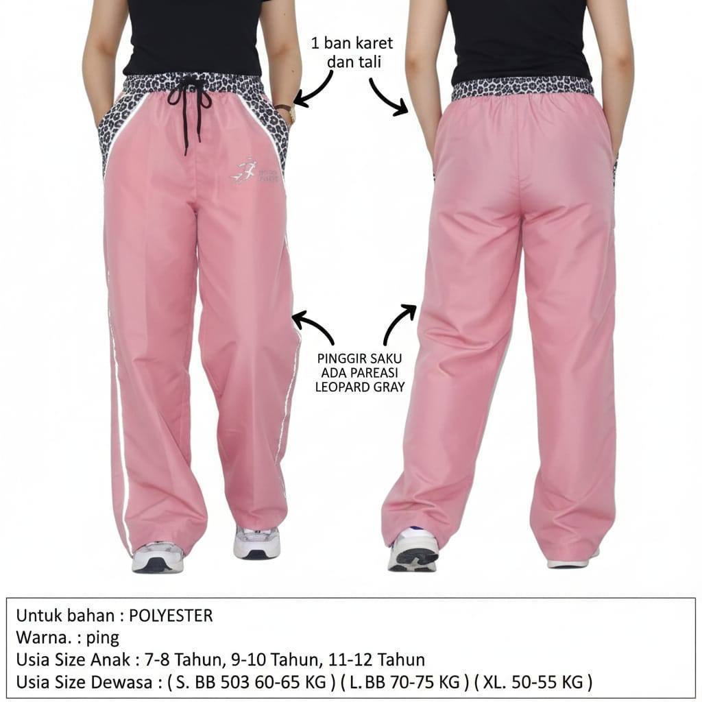 (TOPSELLER) PINK Leopard Pants กางเกงถุงสะท้อนแสง กางเกงถุงลายเสือดาว Light Up Color Ping 5