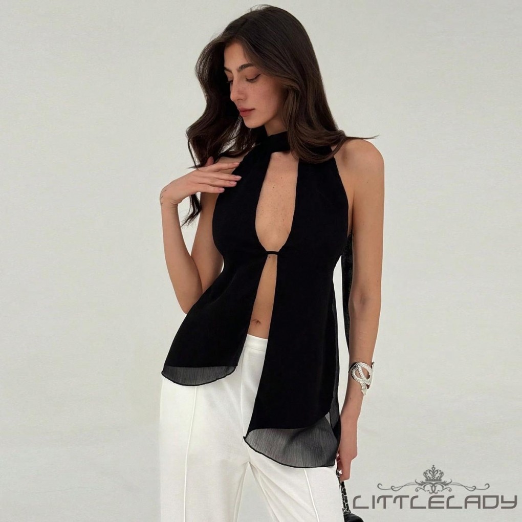 LTL-เสื้อกล้ามสไตล์คล้องคอดีไซน์สำหรับฤดูร้อนของผู้หญิง