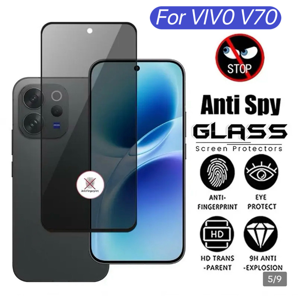 พร้อมส่งจากไทย ฟิล์มกันมอง For Vivo V70 5G ฟิล์มด้านหน้า ตัวป้องกันหน้าจอป้องกันความเป็นส่วนตัว ฟิล์มกันรอยกระจกนิรภัย