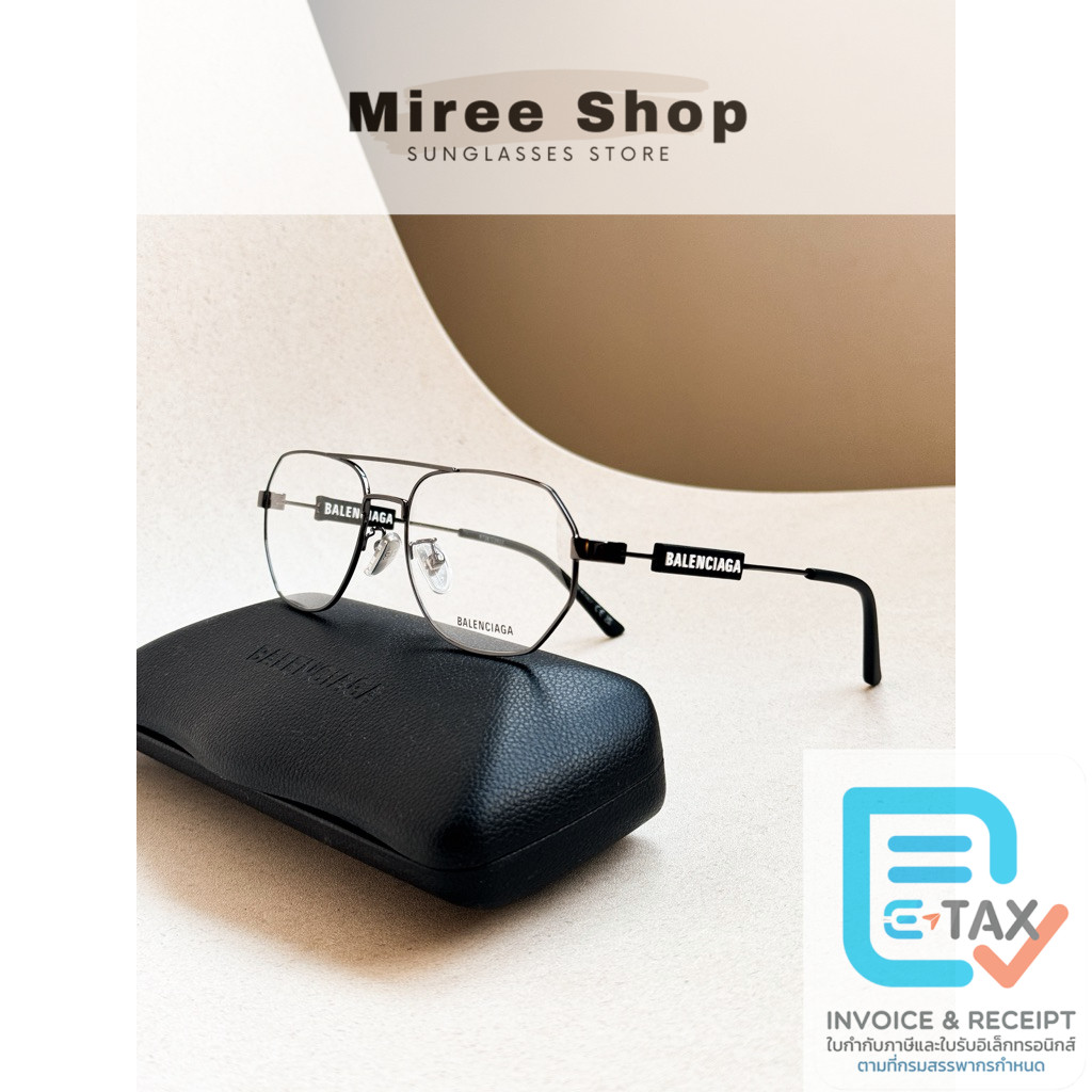 Balenciaga Tag 2.0 Aviators Eyeglasses กรอบแว่นสายตา ของแท้ BB0117O
