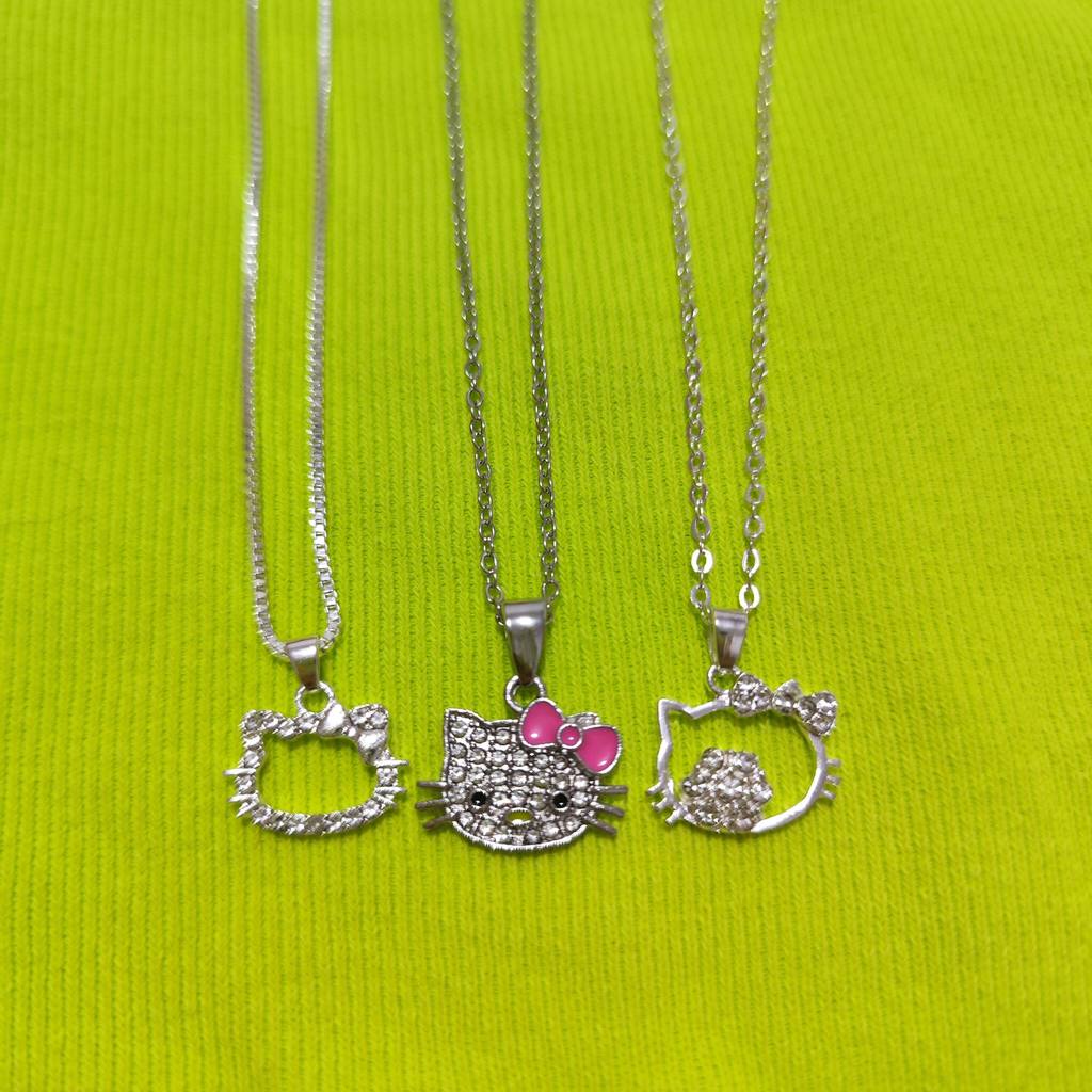 สร้อยคิตตี้ Y2K เพชร Hello Kitty การออกแบบวัฒนธรรมย่อยพังค์วินเทจ Abi Millennium สร้อยคอชิบูย่า