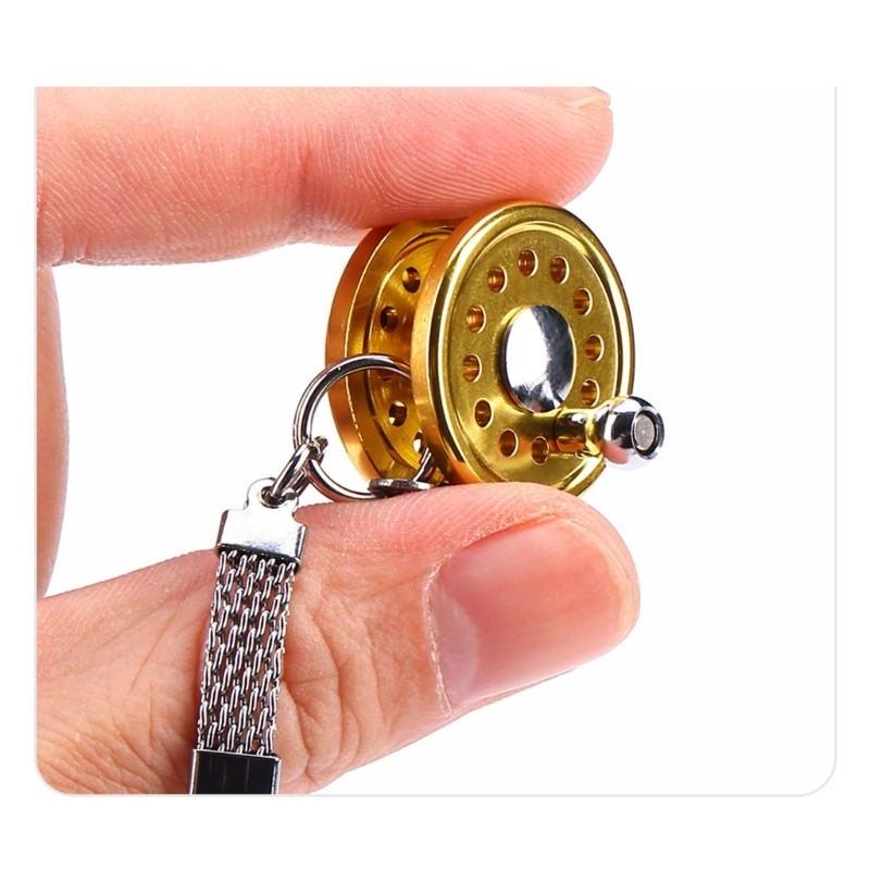 Crazy Creative Fish Reel พวงกุญแจโลหะที่ทนทานเหมาะสําหรับพกพาทุกวัน