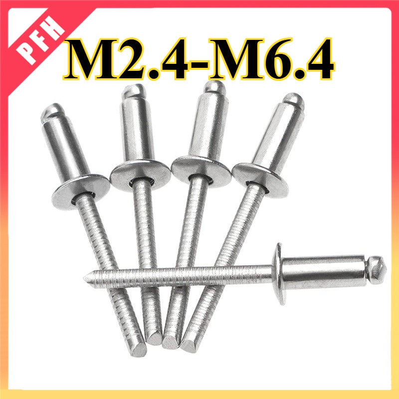 รีเวทดึงแกนสแตนเลส 304, รีเวทดึงหัวกลม, ร่องลึก M2.4/M3/M3.2/M4/M5/M6/M6.4 [ZH-PFH]