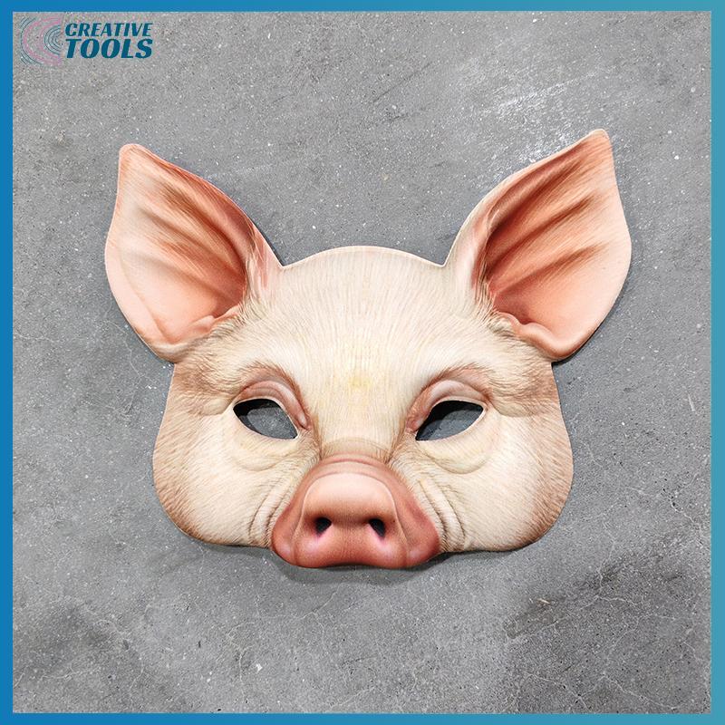 พร้อมสต็อก 1ชิ้นบอลหน้ากากหมูครึ่งหน้าพรรคหน้ากากสําหรับฮาโลวีนเทศกาลการแสดงบนเวที