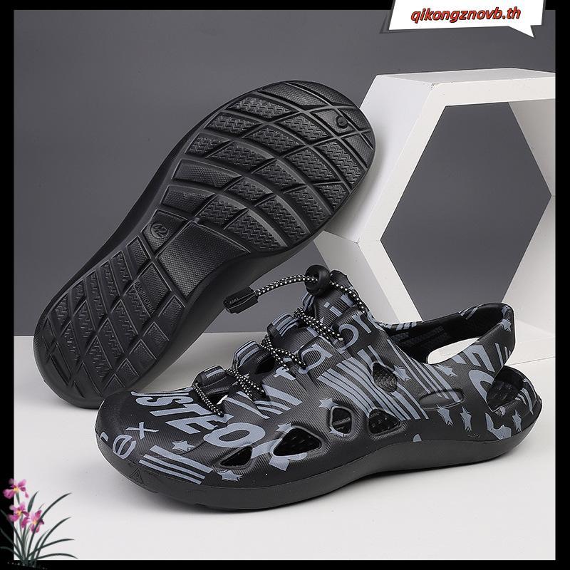รองเท้าแตะลายพราง กันลื่น กันน้ํา สวมใส่สบาย เหมาะกับเดินชายหาดกลางแจ้ง แฟชั่นสําหรับผู้ชาย OQ61