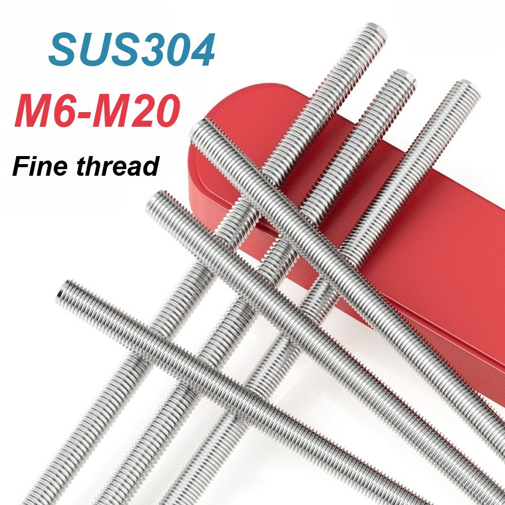 [XM-MB] ด้ายละเอียดสแตนเลส 304 แท่งเกลียวเต็ม, DIN 975, M6-M20, ด้ายละเอียด สตั๊ดเกลียวเต็ม