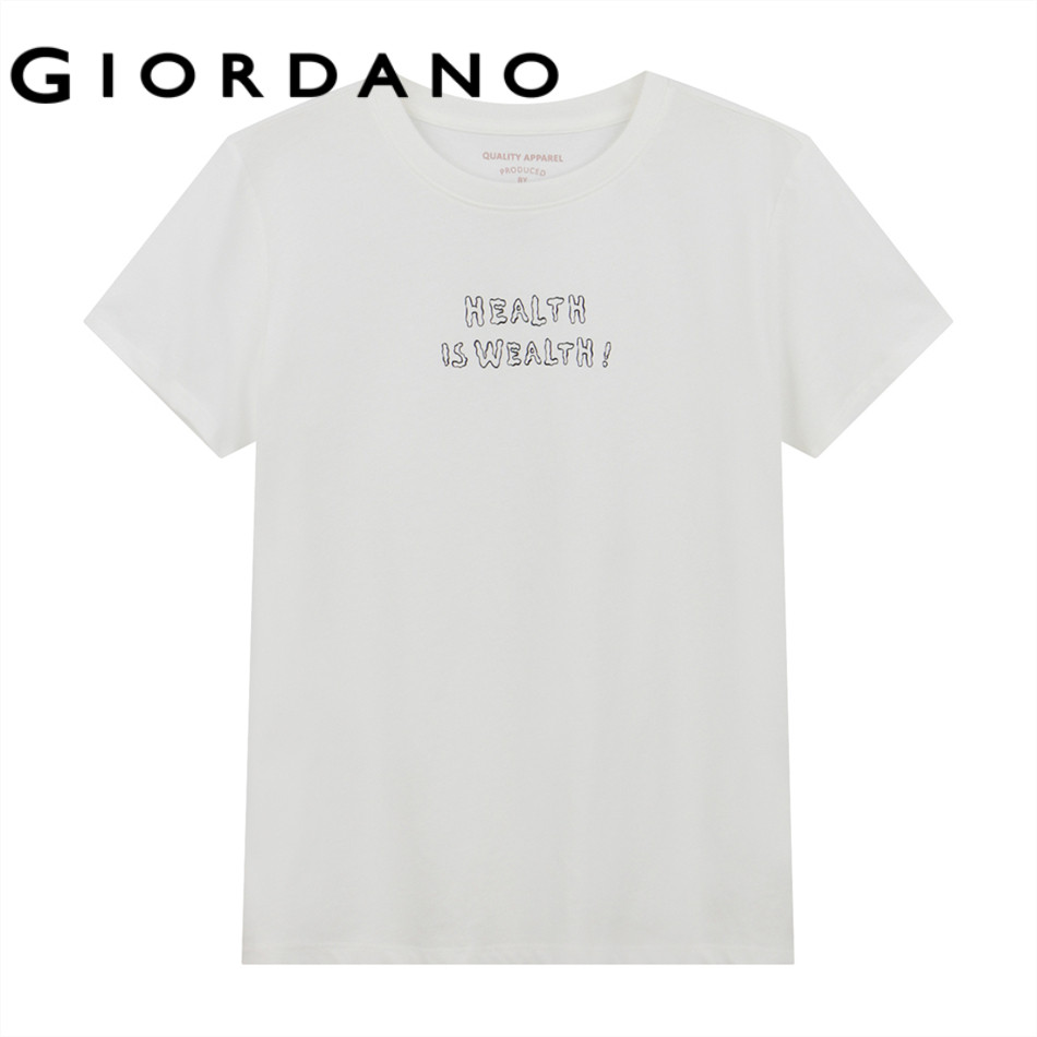 GIORDANO เสื้อยืดผู้หญิง Women's Comfort Printed Tee 05395239