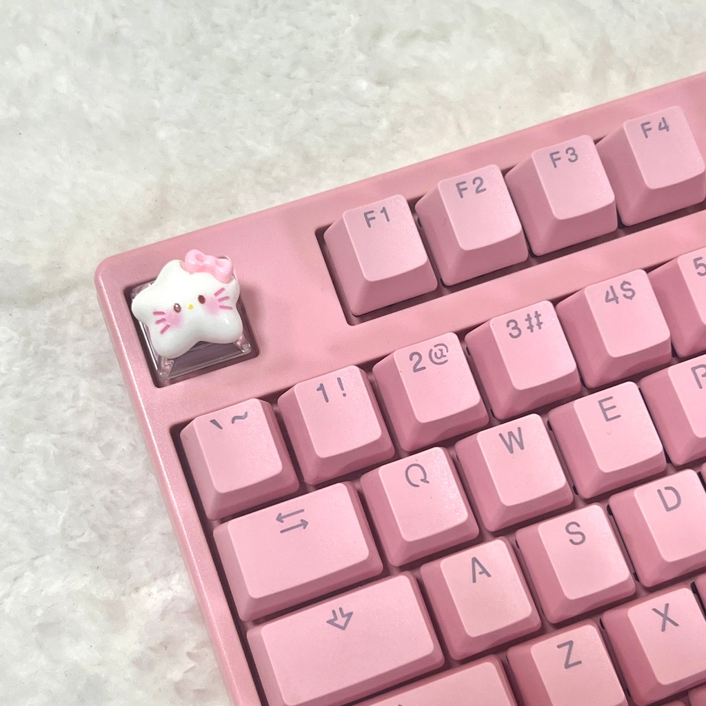 keycap work egg keycaps Kitty Kitty Kitty Cat diy Mechanical Keyboard สามมิติ Handmade บุคลิกภาพ Cre