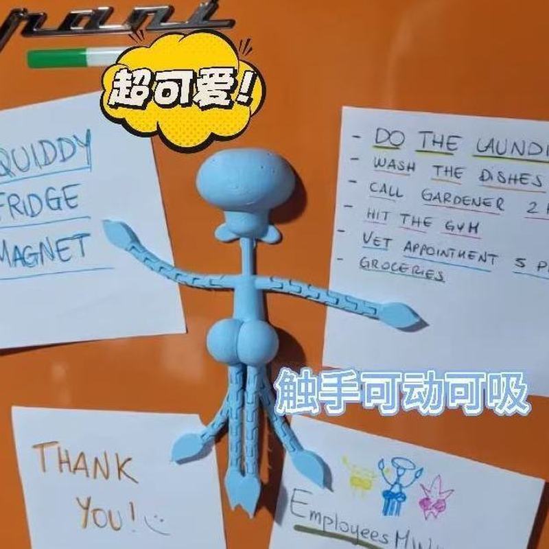 Creative Octopus Brother สติกเกอร์ตู้เย็นมัลติฟังก์ชั่น Sticky Note Card Holder SpongeBob SquarePant