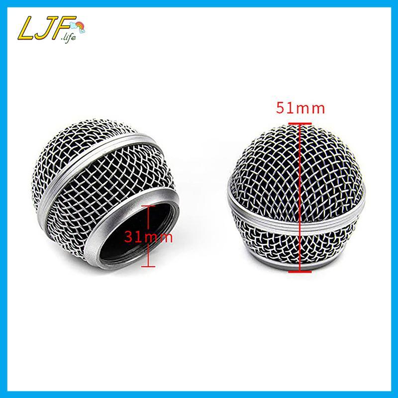 LJF เปลี่ยนโลหะไมโครโฟน Grille Replacing Professional Party Mic Head Part อุปกรณ์เสริมสําหรับ Shure 