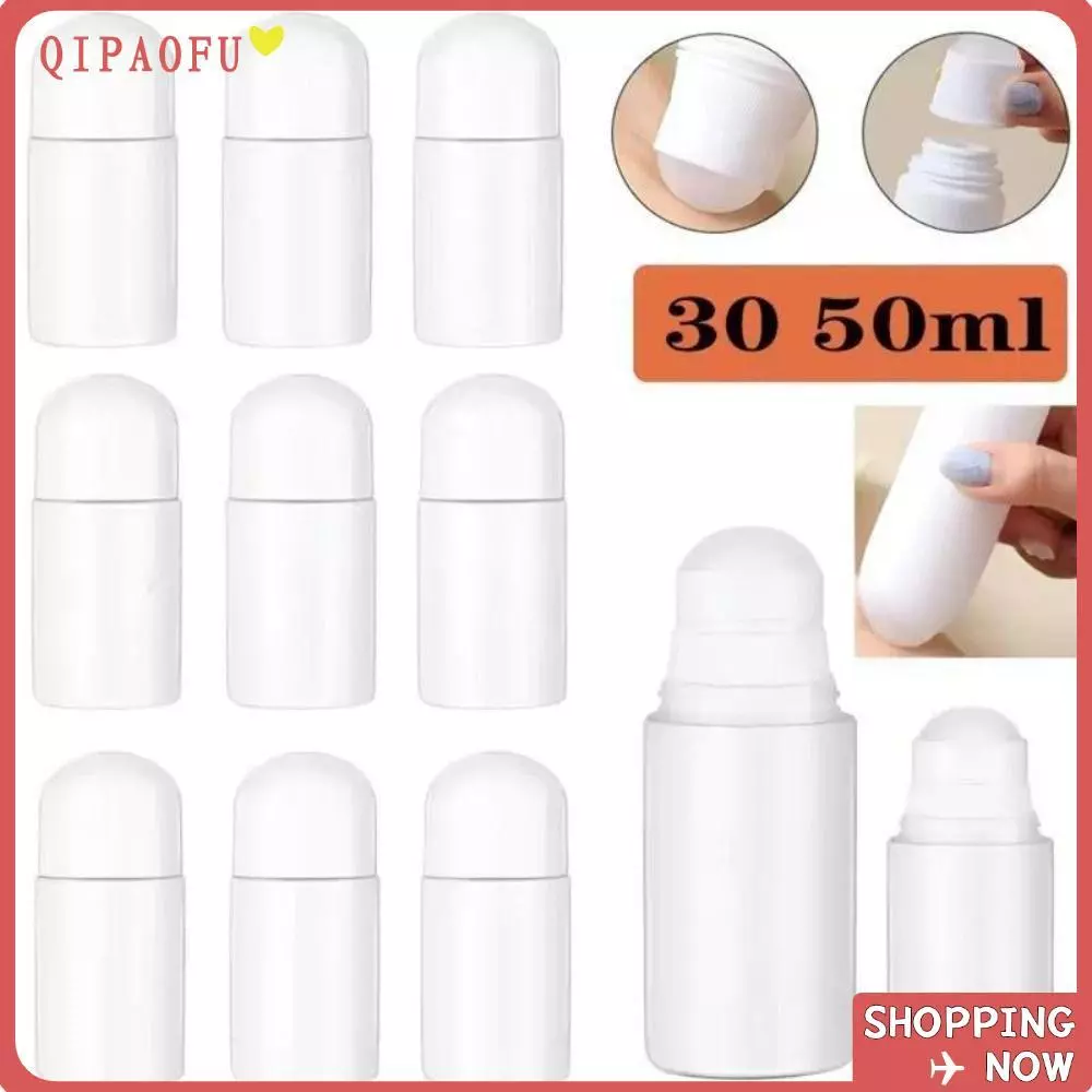 QIPAOFU ขวดเปล่าลูกกลิ้งพลาสติก 10 ชิ้น สำหรับน้ำหอมและน้ำมันหอมระเหย