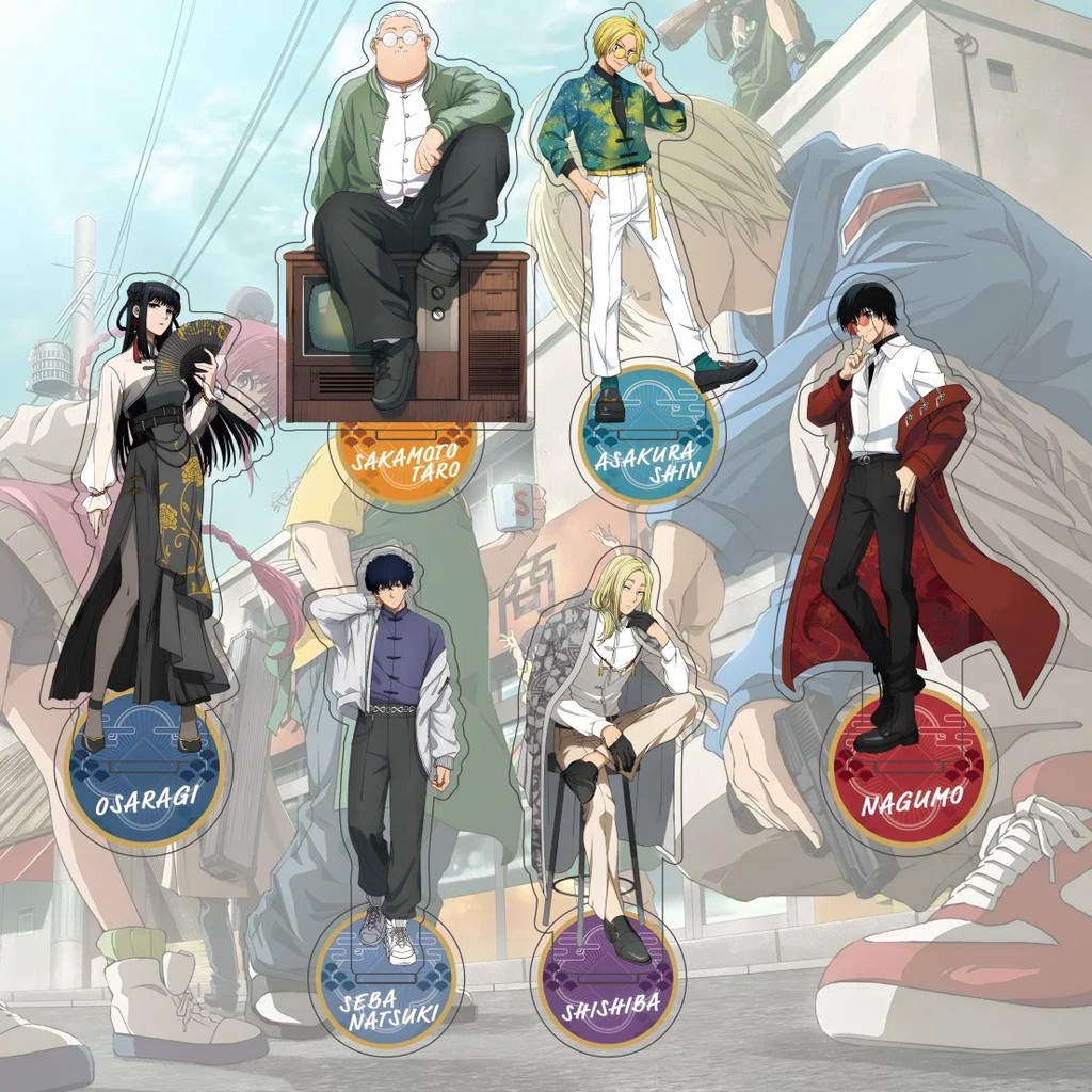 Standee Sakamoto Days micha อะนิเมะรุ่นตกแต่งโต๊ะ Shin Nagumo Shishiba Osaragi Sakamoto Seba ของขวัญสูง 15 ซม.