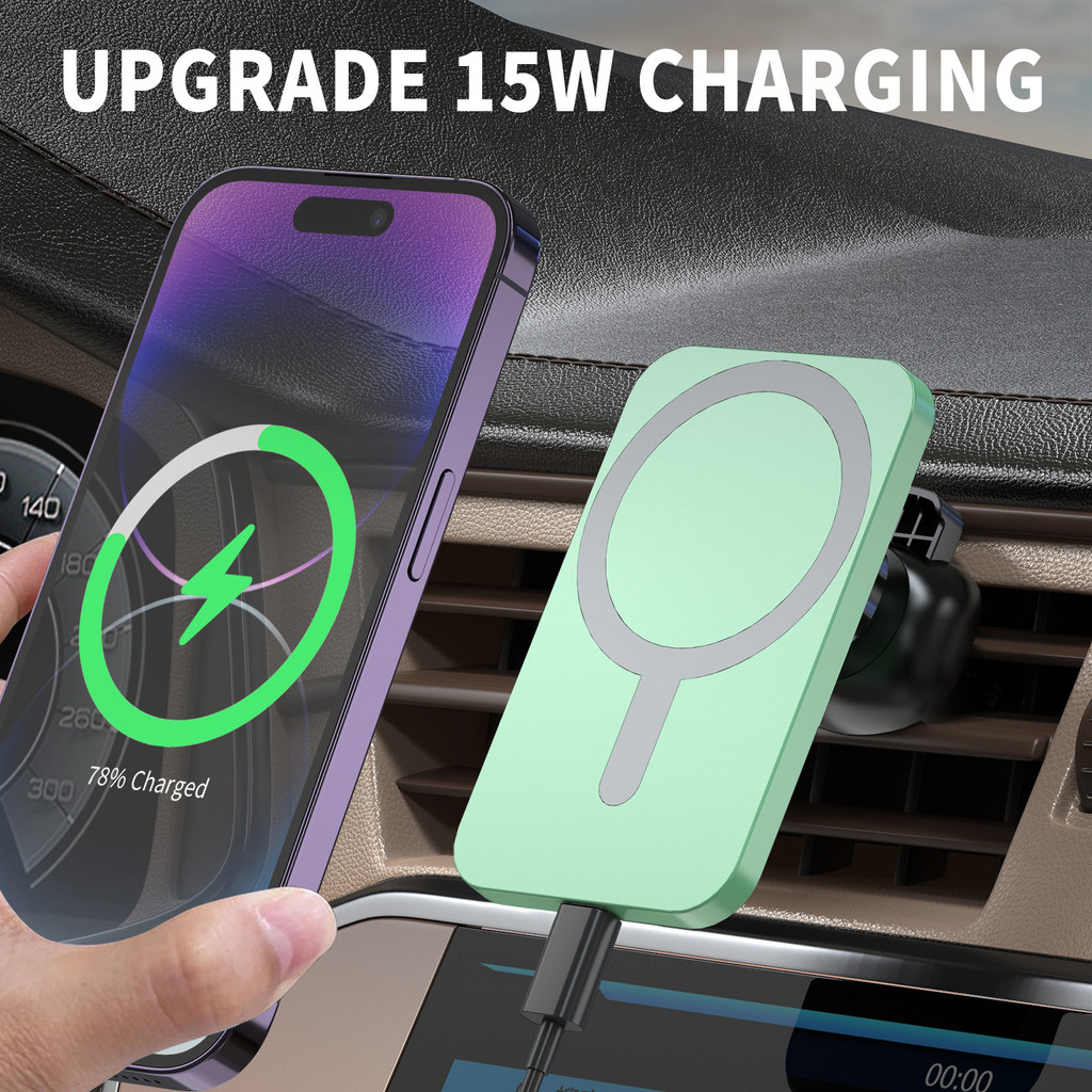 Magnetic Car Wireless Charger Wireless Charger ที่วางโทรศัพท์ในรถยนต์ Fast Charge
