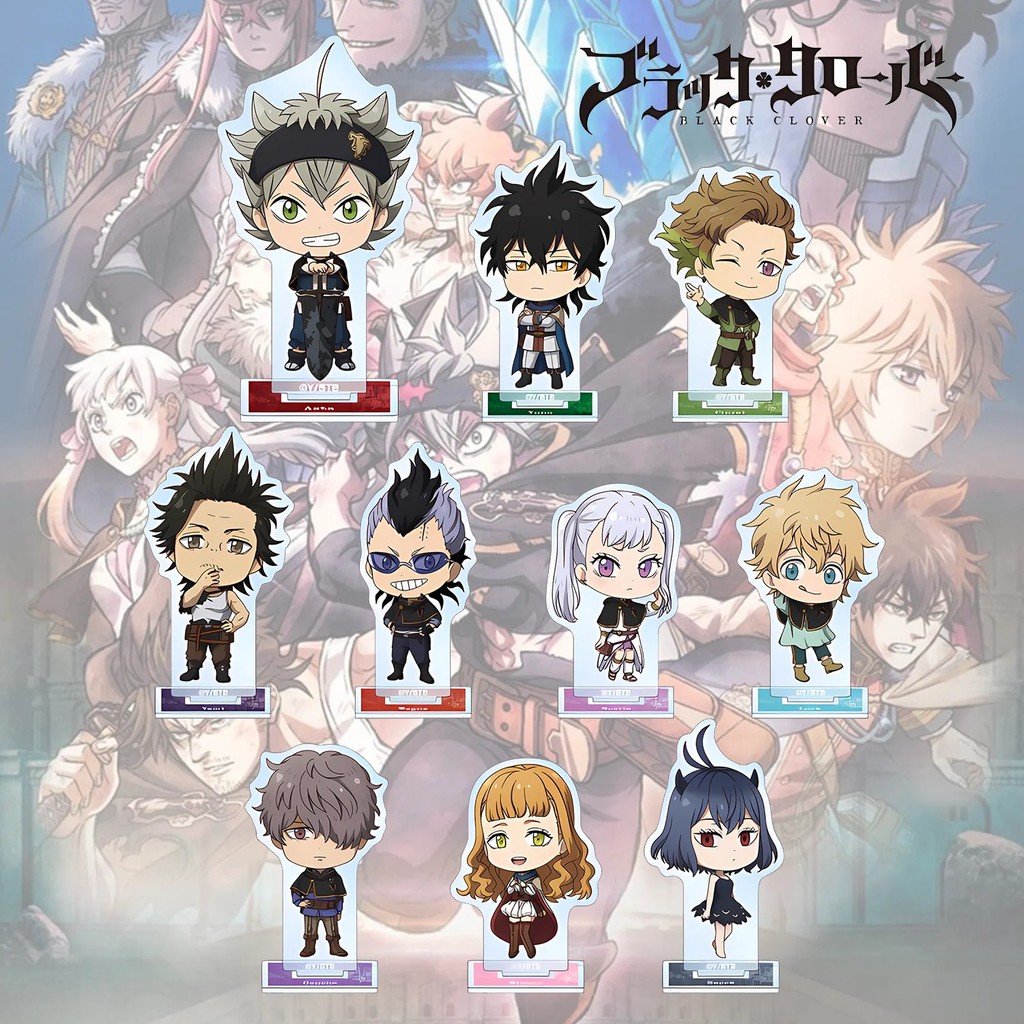 Standee รุ่นอะนิเมะ Black Clover Chibi ตัวอักษร Asta Yuno Noelle Mica อะคริลิคโต๊ะศึกษาตกแต่งของขวัญ