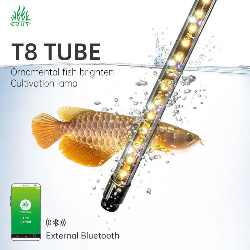 สัปดาห์ Aqua T8 TUBE Series Arowana Tanning Light IP68Submersible Smart APP ปรับแต่ง Dimming Timing 