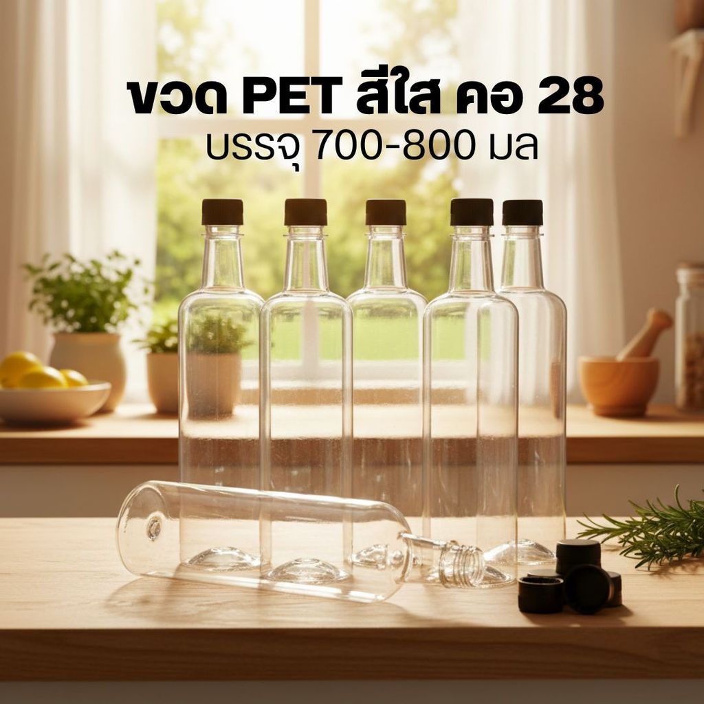 ขวด PET สีใส คอ 28 บรรจุ 700-800 มล. by innotrend