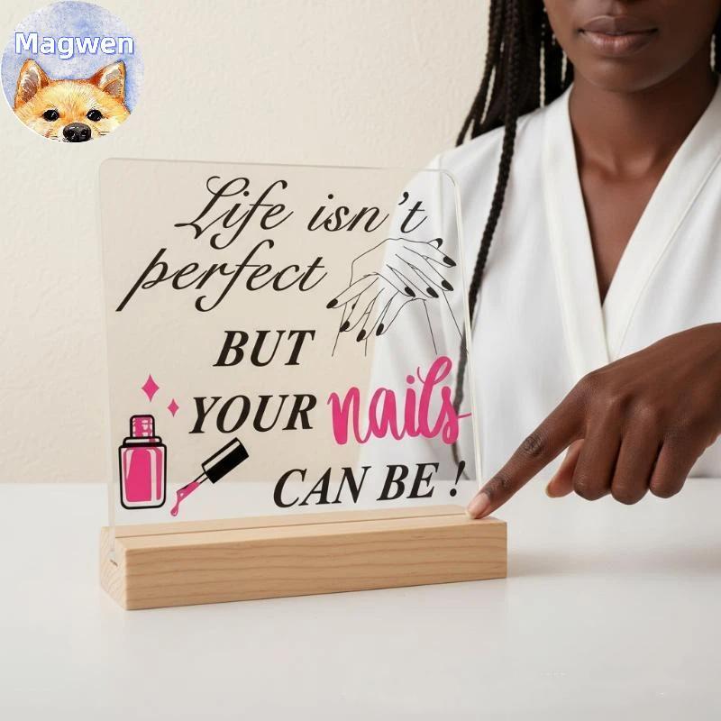 Magwen เล็บรูปร่างกระดานแสดง Advice Board พร้อมฐานเล็บท่องเที่ยวเล็บปลอมแสดงผู้ถือร้านทําเล็บเคาน์เต