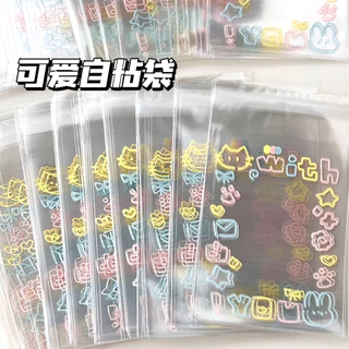 COZII 🚀 📌ถุงซีลเก็บการ์ดไอดอล 100ชิ้น ลายแมวน่ารัก โปร่งใส กันน้ำ กันฝุ่น กันรอย ซองใส่โฟโต้การ์ด การ์ดสะสม ✔️8x10+3ซม