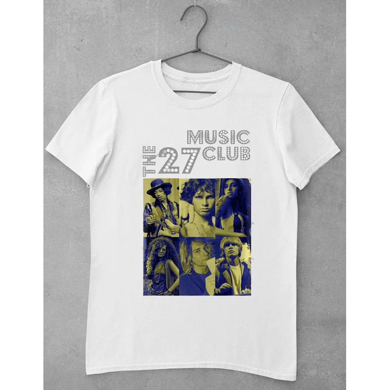 เสื้อยืด The Club 27 Hendrix Amy Winehouse Janis Joplin Jim Morrison ไซส์ S-4XL รุ่น NL407