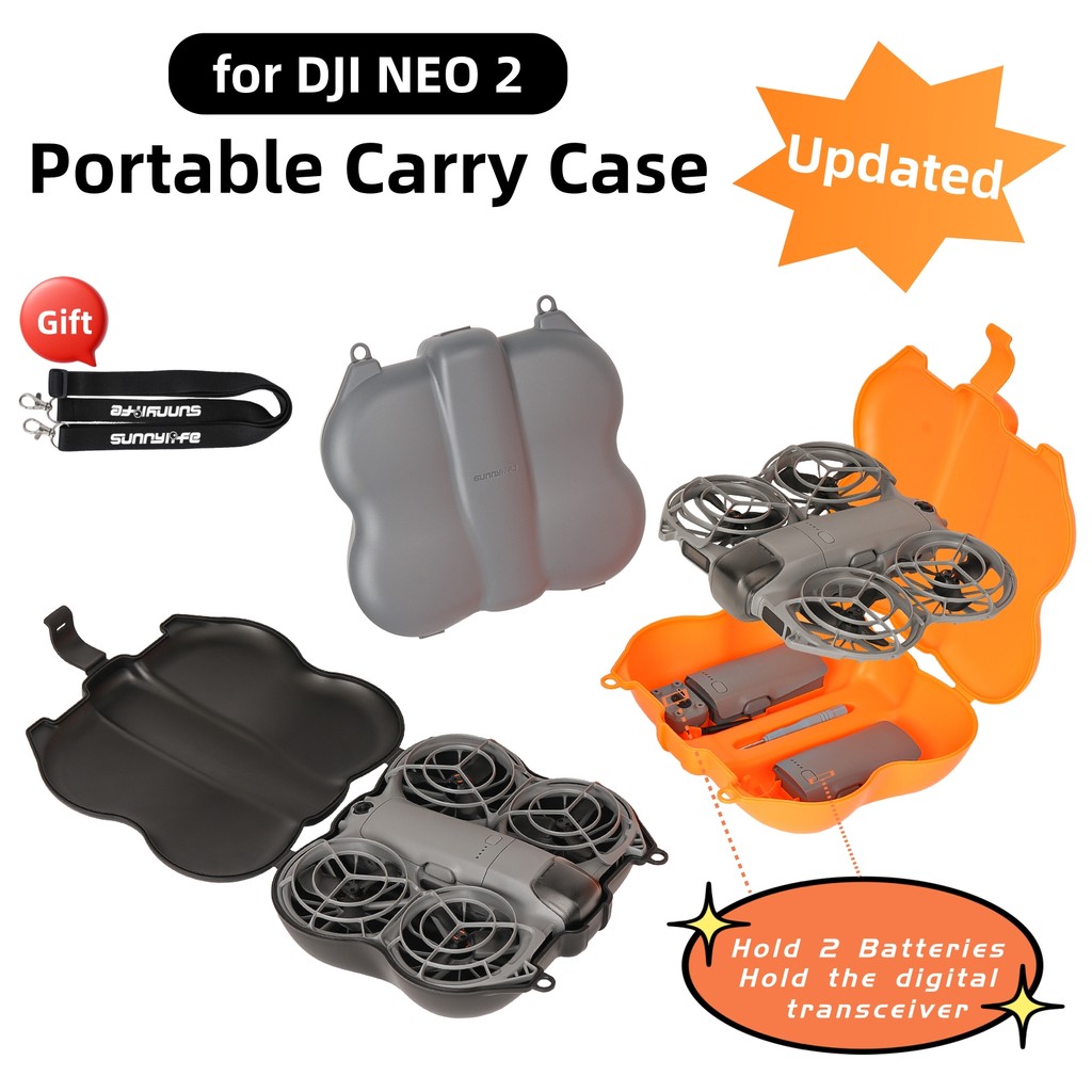 สําหรับ DJI Neo 2 กล่องเก็บเดินทางแบบพกพากระเป๋าถือผีเสื้อกันกระแทกป้องกันกระเป๋าถือสําหรับ DJI Neo 