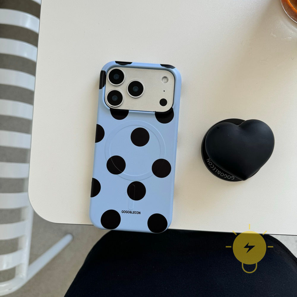 For เคสไอโฟน PC Magnetic Polka Dot Hard เคส Phone Case For iPhone 17 Pro Max 16 15 14 13 Cover Aesthetic Korean Cute