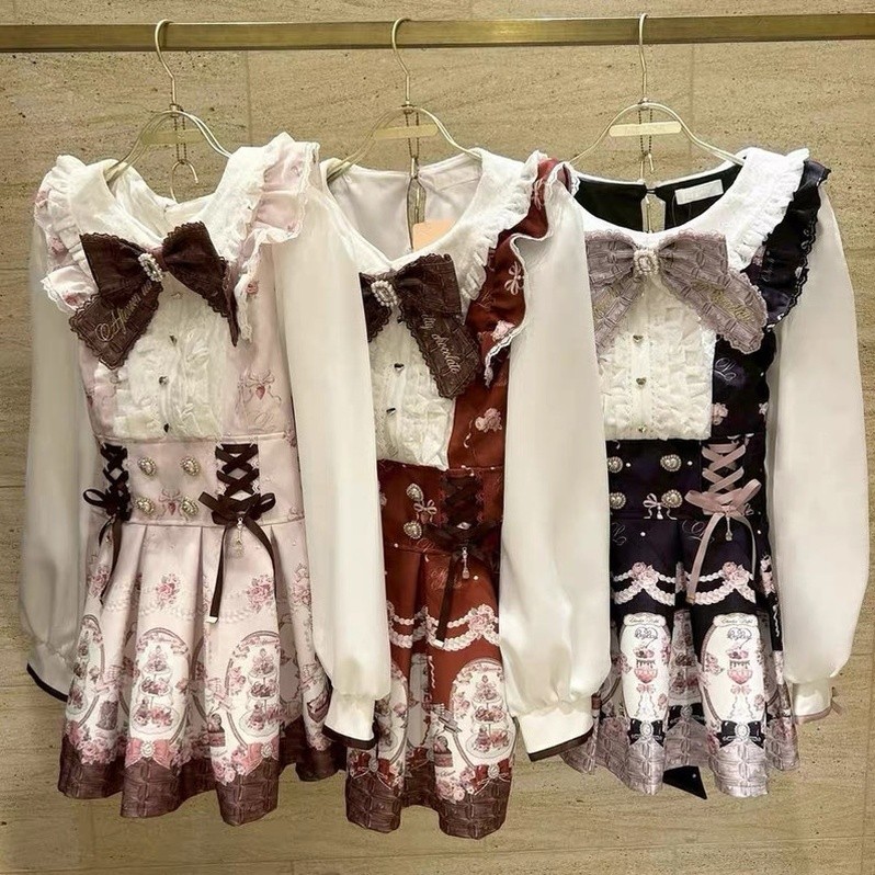 Jirai kei Liz lisa dupes ลูกไม้ Dearmylove Melting Chocolate Dress