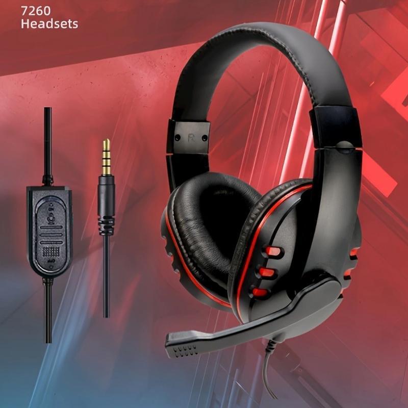 หูฟัง 3.5 มม.ชุดหูฟังสําหรับเล่นเกมแบบมีสายหูฟังเพลงสําหรับ PS4 Play Station 4 เกม PC Chat คอมพิวเตอ
