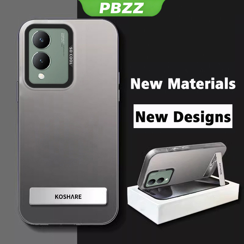 PBZZ เคสสําหรับ VIVO Y17S 5G 2023 เคสโทรศัพท์เคสแข็ง TPU Protector กันกระแทกออกแบบใหม่ความงามพร้อมที่วาง CYCBZJ03