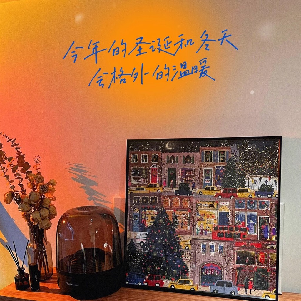 [คลังสินค้าพร้อม] galison Winter Light Puzzle ปริศนากลางคืนคริสต์มาสพร้อมฟอยล์สีทอง 500 กระดาษบีบอัด