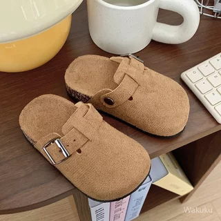 Local Shipping รองเท้าไม้ก๊อกปิดหน้า styleType สไตล์ย้อนยุค สบายๆ เหมาะสำหรับเด็กชายและเด็กหญิงในฤดูร้อน