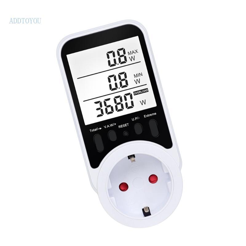 3C 3680W วัตต์เมตรพลังงาน Usage Monitor ปลั๊กซ็อกเก็ตวัตต์เมตรเวลาจริงการติดตามไฟฟ้า 90 วันหน่วยความ