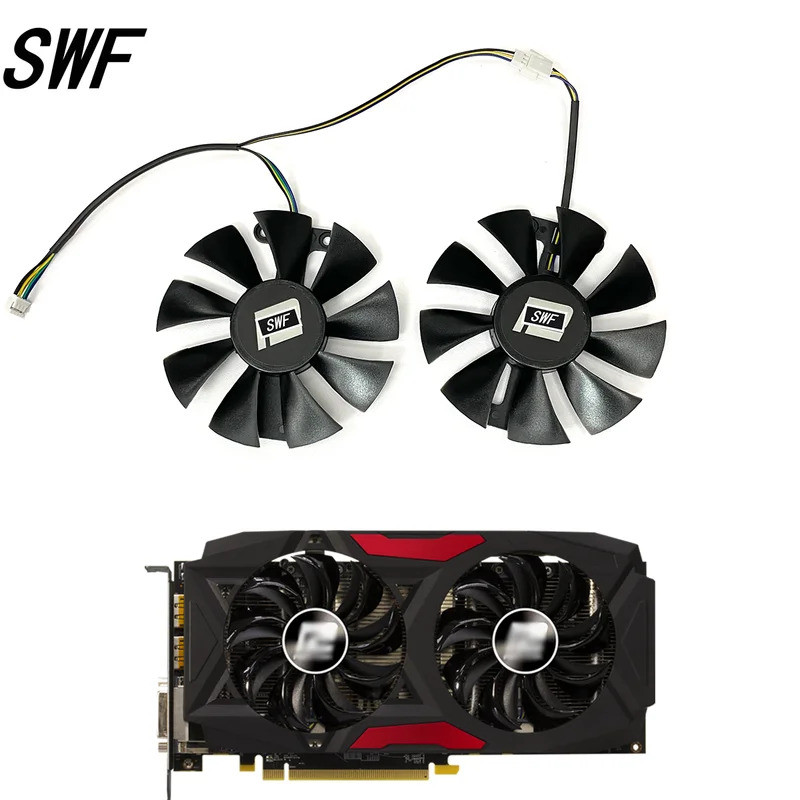 ใหม่ GA91S2U พัดลมระบายความร้อนสําหรับ PowerColor สีแดง Devil Radeon RX 470 480 580 กราฟิกการ์ด Cooler พัดลม
