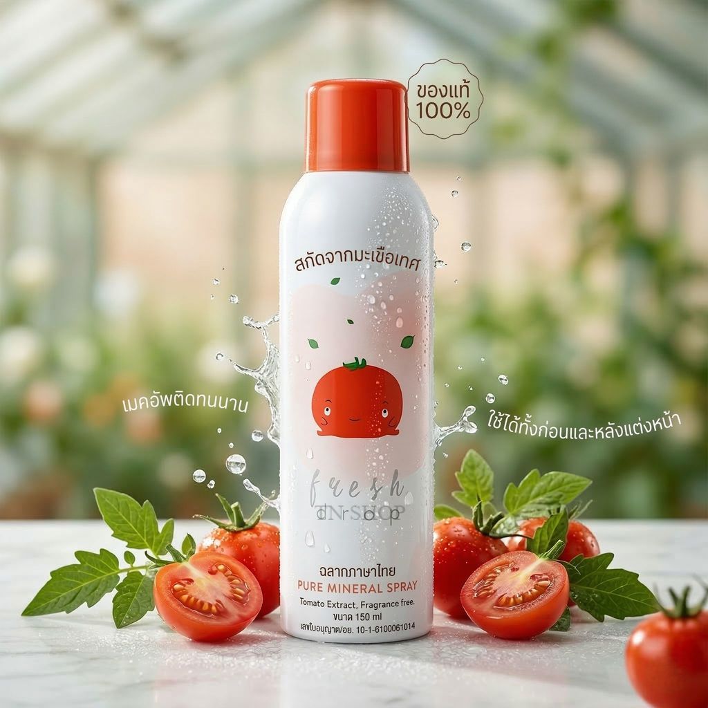 [พร้อมส่ง] Fresh Drop สเปรย์น้ำแร่มะเขือเทศ 150ml บำรุงผิวหน้า เมคอัพติดทนนาน ขวดใหญ่ ของแท้ฉลากไทย