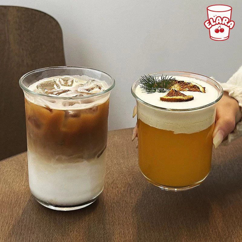 แก้วกระจกตรงรูปทรงเรียบง่าย 339/488ml | แก้วกาแฟเย็น น้ำผลไม้ ชานม สไตล์อินสตา ปลอดสารตะกั่ว