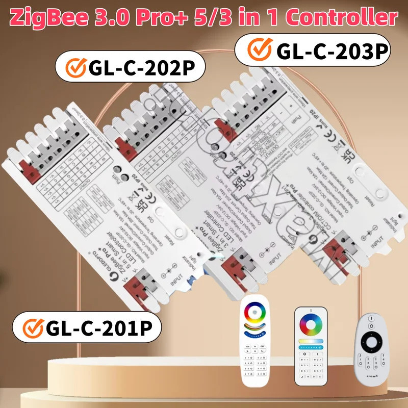 ZigBee 3.0 Pro + 5/3 in 1 Controller 20A Max Tuya สมาร์ท APP ควบคุมเสียง RGBCCT/RGBW/RGB แถบ LED ไฟ 